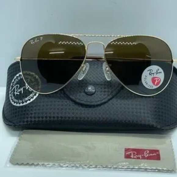 New Rayban Aviator Polarized 3025 Black/Bro… - Picture 9 of 9